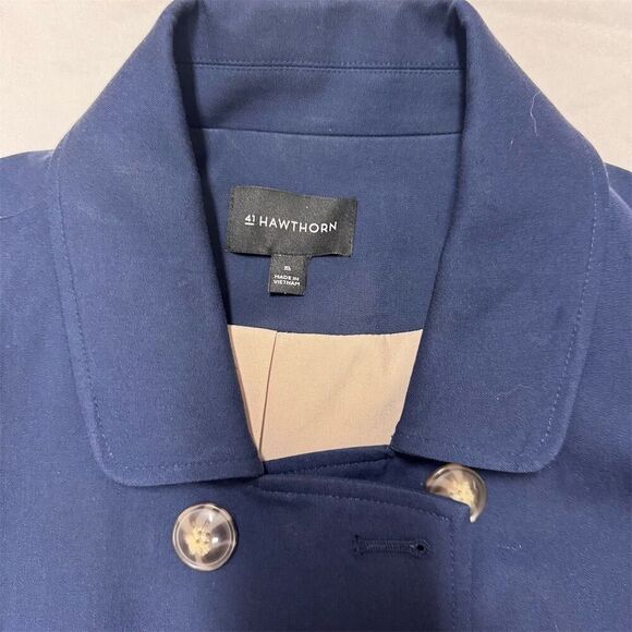 41 Hawthorn Women's Double Breasted Belted Trench Coat Blue XL - VGUC - Picture 4 of 6